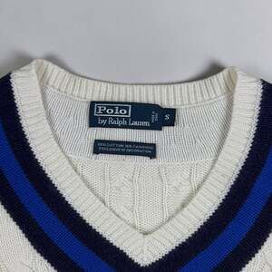 Polo Ralph Lauren US Open 2012 Cricket Sweater Small Cotton Cashmere Cable Knit